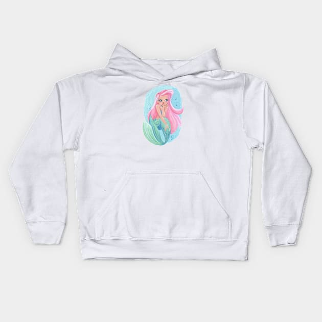 Cotton Candy Mermaid Kids Hoodie by GenevieveKay